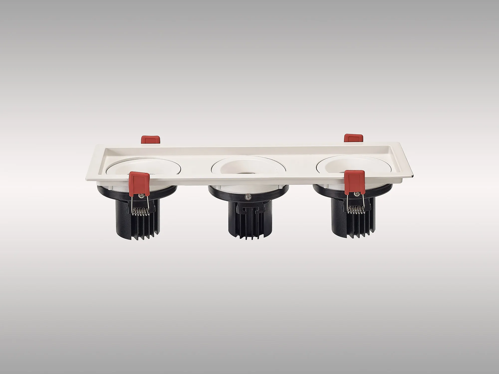 DM201986  Bezz 9-3 Powered by Tridonic 3x9W 3x770lm 2700K 36° LED Engine,250mA ,  Matt White  Adj. Deep Recess spot light,  IP20.
